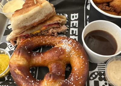 Photo - German pretzel & beef dip sandwhich at the Beer Kitchen